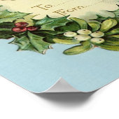 カスタマイズ可能なヴィンテージのクリスマスグリーティング ポスター (角)