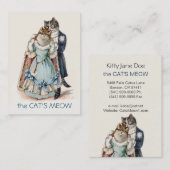 カスタマイズ可能なヴィンテージの名刺-猫のカップル 名刺 (正面/裏面)