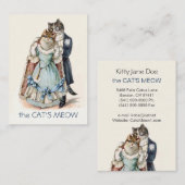 カスタマイズ可能なヴィンテージの名刺-猫のカップル 名刺 (正面/裏面)
