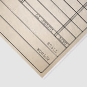 カスタマイズ可能なヴィンテージの図書館のブックカードのティッシュの覆い 薄葉紙 (詳細)