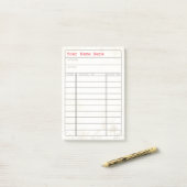 カスタマイズ可能なヴィンテージの図書館のブックカードのノート ポストイット (デスク上)