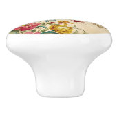 カスタマイズ可能なヴィンテージの花とレース セラミックノブ (側面)