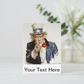 カスタマイズ可能なヴィンテージアンクルサム ポストカード (スタンド正面)