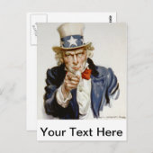 カスタマイズ可能なヴィンテージアンクルサム ポストカード (正面/裏面)