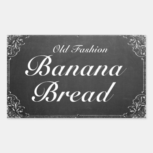カスタマイズ可能なヴィンテージオルネートフレームチョークボードラベル 長方形シール (正面)