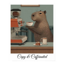 カスタマイズ可能なヴィンテージカピバラコーヒーショッププリント