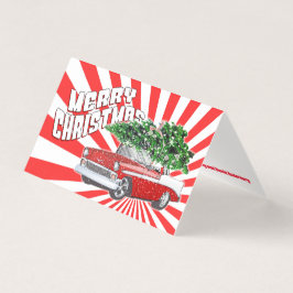 カスタマイズ可能なヴィンテージクラシックレトロ車のクリスマス