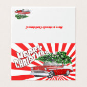 カスタマイズ可能なヴィンテージクラシックレトロ車のクリスマス (外部フラット)