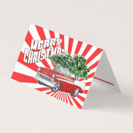 カスタマイズ可能なヴィンテージクラシックレトロ車のクリスマス