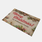 カスタマイズ可能なヴィンテージクリスマスアンティークホリデイ ドアマット (アングル)