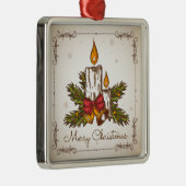 カスタマイズ可能なヴィンテージクリスマスキャンドル メタルオーナメント (右)