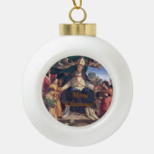 カスタマイズ可能なヴィンテージクリスマスフレームオーナメント セラミックボールオーナメント (正面)