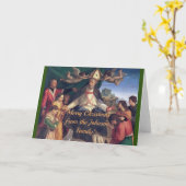 カスタマイズ可能なヴィンテージクリスマス カード (黄色い花)