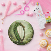 カスタマイズ可能なヴィンテージケルト聖パトリックのデイハープ。 ペーパープレート (パーティー)