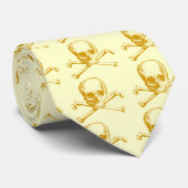 カスタマイズ可能なヴィンテージスカルとクロスボーン ネクタイ (ロール)