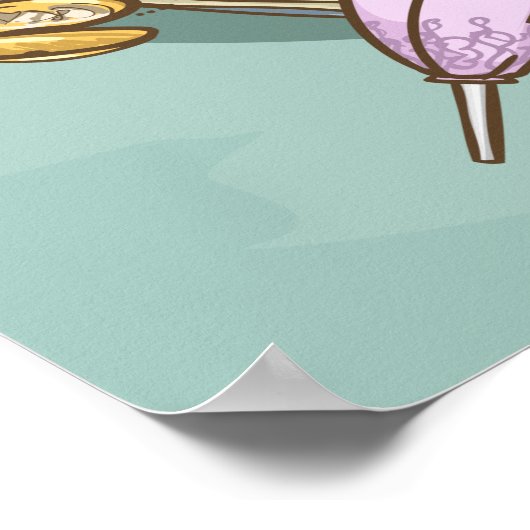 カスタマイズ可能なヴィンテージスカルポスター ポスター (角)