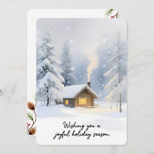 カスタマイズ可能なヴィンテージスタイルのホリデーカード シーズンカード (正面/裏面)