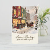 カスタマイズ可能なヴィンテージスタイルのホリデーカード シーズンカード (スタンド正面)