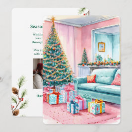 カスタマイズ可能なヴィンテージスタイルのホリデーカード シーズンカード