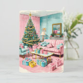 カスタマイズ可能なヴィンテージスタイルのホリデーカード シーズンカード (スタンド正面)