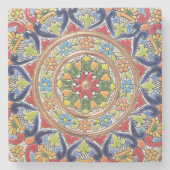 カスタマイズ可能なヴィンテージスペインのタイル ストーンコースター (正面)