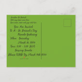 カスタマイズ可能なヴィンテージセントパトリックの日ケルトのハープ。 案内ポストカード (裏面)