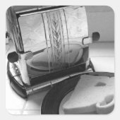 カスタマイズ可能なヴィンテージトースターキッチンアートステッカー スクエアシール (正面)