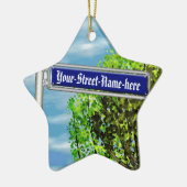 カスタマイズ可能なヴィンテージドイツ語通り記号 –  セラミックオーナメント (左)