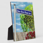 カスタマイズ可能なヴィンテージドイツ語通り記号 –  フォトプラーク (側面)