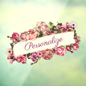 カスタマイズ可能なヴィンテージビジネスガーリーフローラストア ウィンドウサイン (シート3)