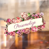 カスタマイズ可能なヴィンテージビジネスガーリーフローラストア ウィンドウサイン (シート2)