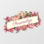 カスタマイズ可能なヴィンテージビジネスガーリーフローラストア ウィンドウサイン (シート)