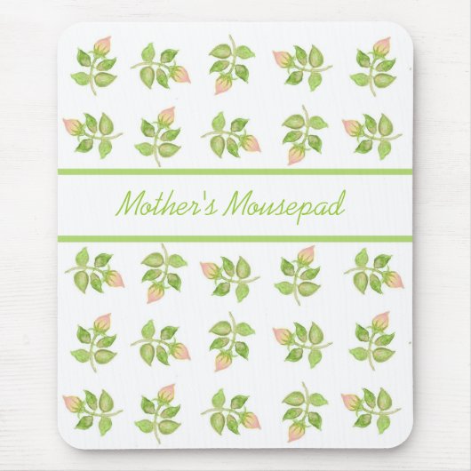 カスタマイズ可能なヴィンテージピンクローズブズマウスパッド マウスパッド (正面)