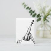 カスタマイズ可能なヴィンテージピンナップLabry Legsストッキング 名刺 (スタンド正面)