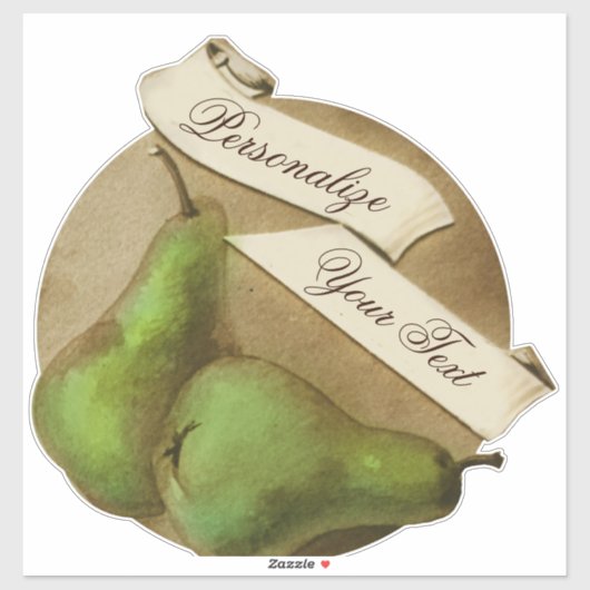 カスタマイズ可能なヴィンテージフルーツスーパーマーケットかわいい梨 シール (シート)