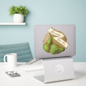 カスタマイズ可能なヴィンテージフルーツスーパーマーケットかわいい梨 シール (デスク上のノートパソコン)