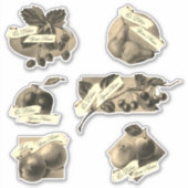 カスタマイズ可能なヴィンテージフルーツホーム製レシピブック シール (正面)