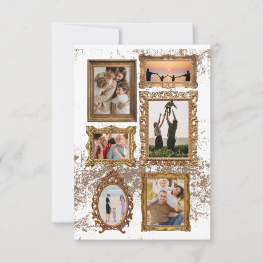 カスタマイズ可能なヴィンテージフレーム – 家族の詩と サンキューカード (正面)