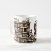 カスタマイズ可能なヴィンテージブックペアカップ コーヒーマグカップ (正面左)