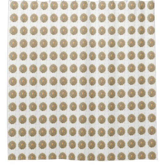 カスタマイズ可能なヴィンテージヘッケル シャワーカーテン (正面)