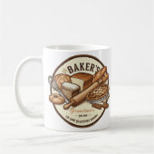 カスタマイズ可能なヴィンテージベーカーのマグカップ コーヒーマグカップ (左)