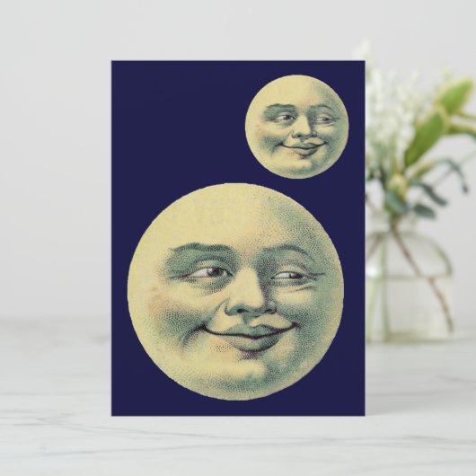 カスタマイズ可能なヴィンテージムーン 招待状 (スタンド正面)