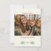 カスタマイズ可能なヴィンテージメリークリスマスフォトカード 案内状 (裏面)