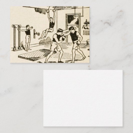 カスタマイズ可能なヴィンテージ体育館エクササイズ 名刺 (正面/裏面)