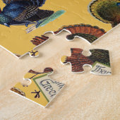 カスタマイズ可能なヴィンテージ感謝祭の七面鳥 ジグソーパズル (側面)