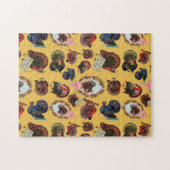 カスタマイズ可能なヴィンテージ感謝祭の七面鳥 ジグソーパズル (横)