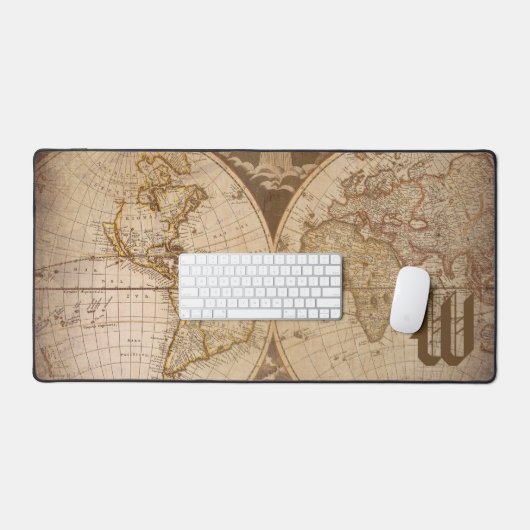 カスタマイズ可能なヴィンテージ旧世界旅行マップ デスクマット (キーボード&マウス)