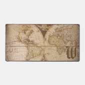 カスタマイズ可能なヴィンテージ旧世界旅行マップ デスクマット (正面)