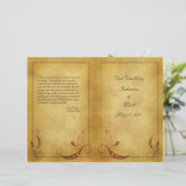 カスタマイズ可能なヴィンテージ結婚式プログラム (スタンド正面)