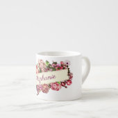 カスタマイズ可能なヴィンテージ キュート ガーリー フラワーのブライズメイド エスプレッソカップ (正面右)